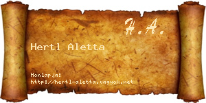 Hertl Aletta névjegykártya